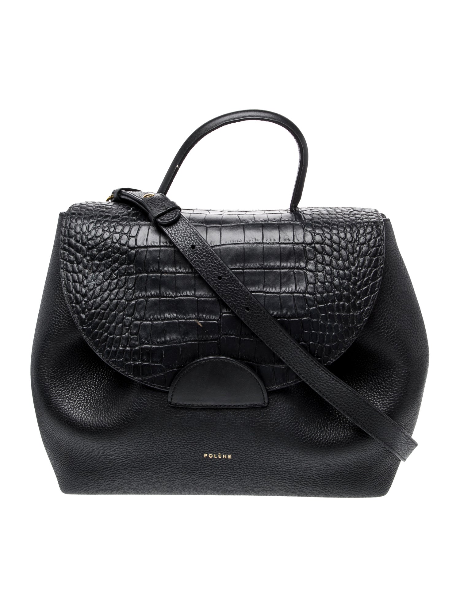 Polène Leather Top Handle Bag