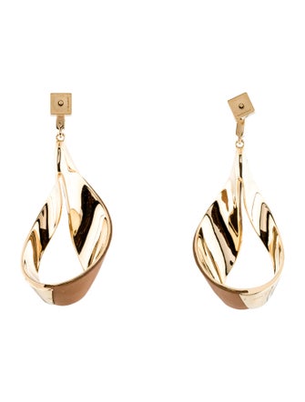 Polène Leather Ormé Drop Earrings