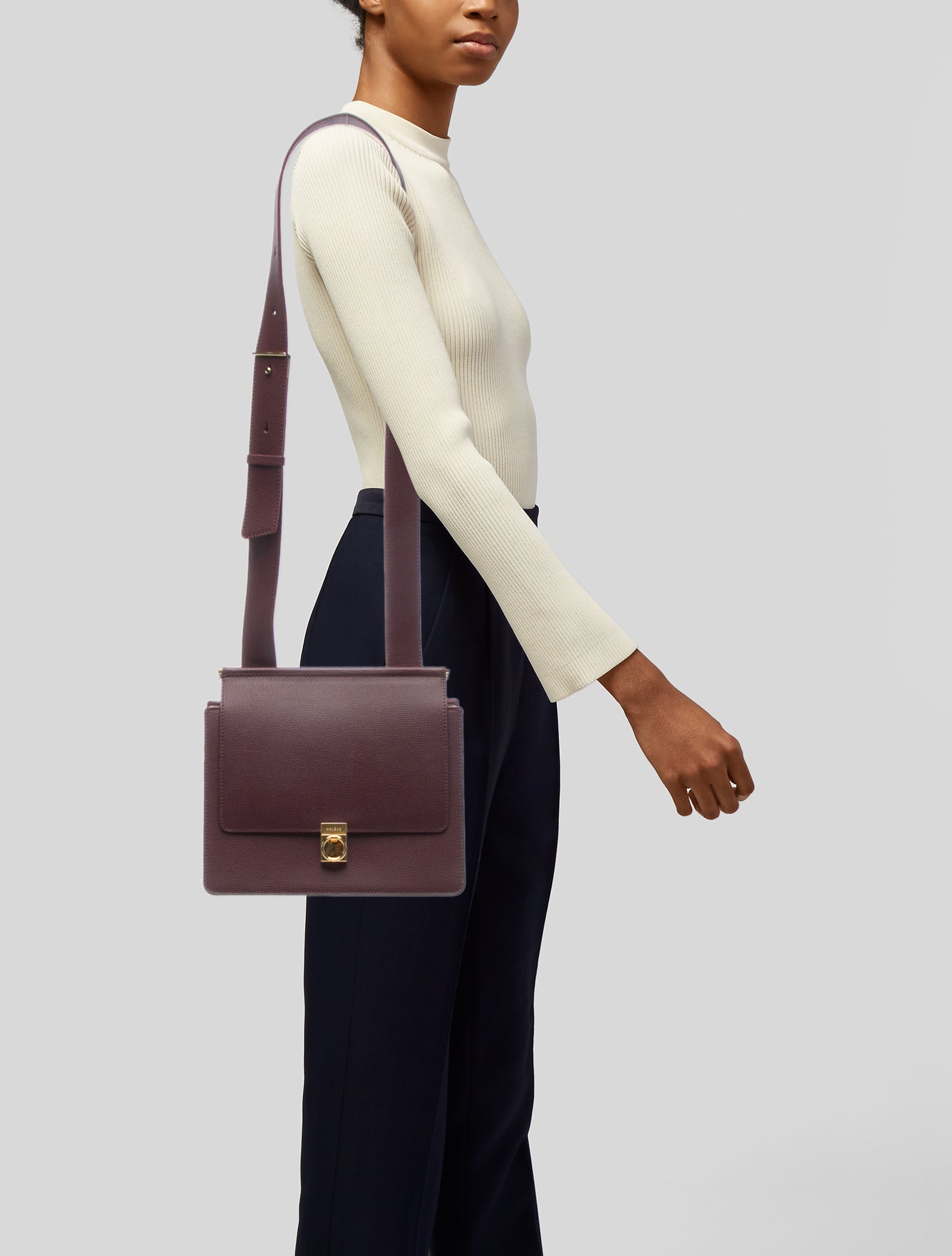Polène Leather Top Handle Bag