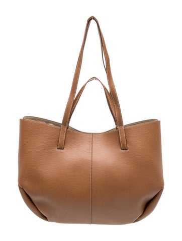 Pre-owned Polene Leather Tote In Neutral