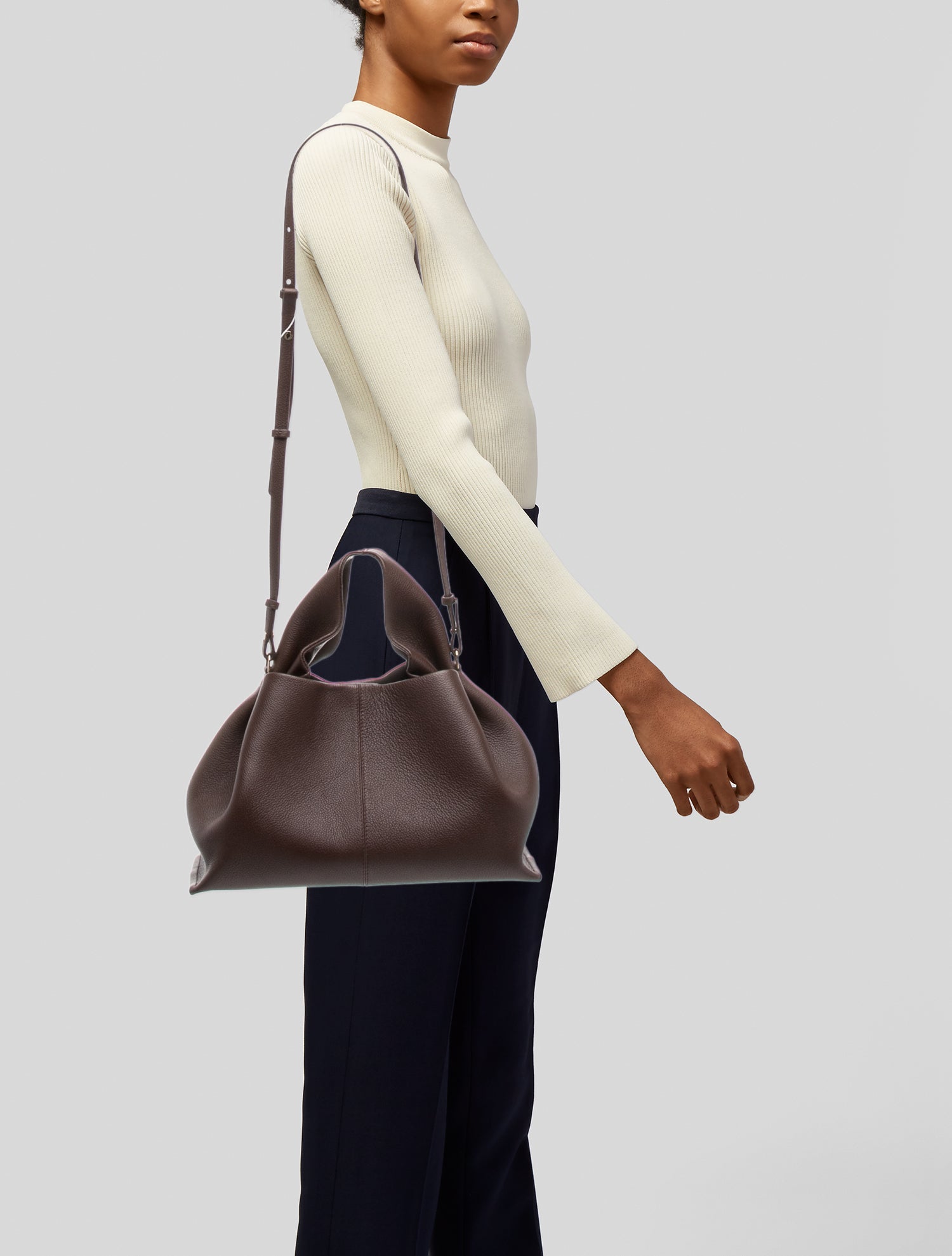 Polène Leather Top Handle Bag