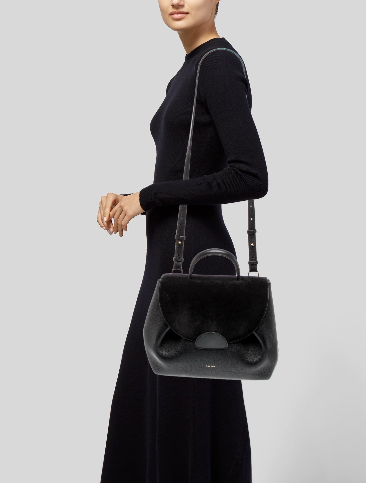 Polène Leather Numéro Un Nano - Black Handle Bags, Handbags 