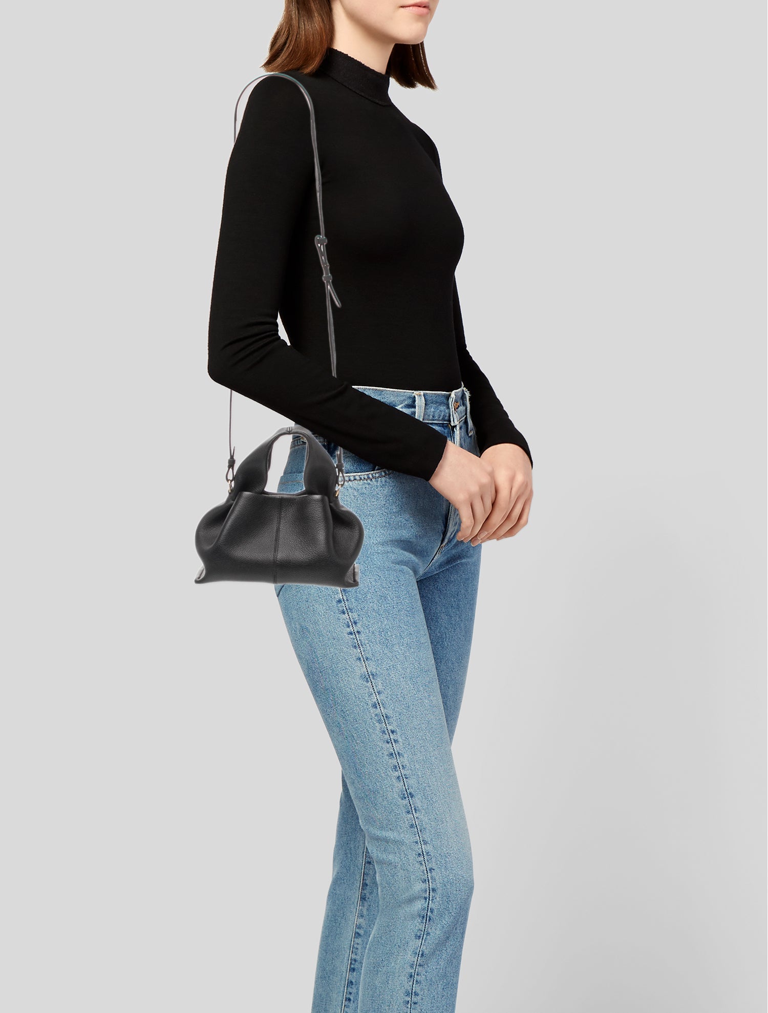 Balenciaga Leather Motocross City Metallic Edge - Black Crossbody