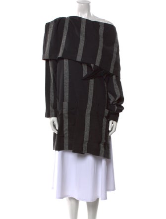 Plantation Patterned Off-The-Shoulder Sweater