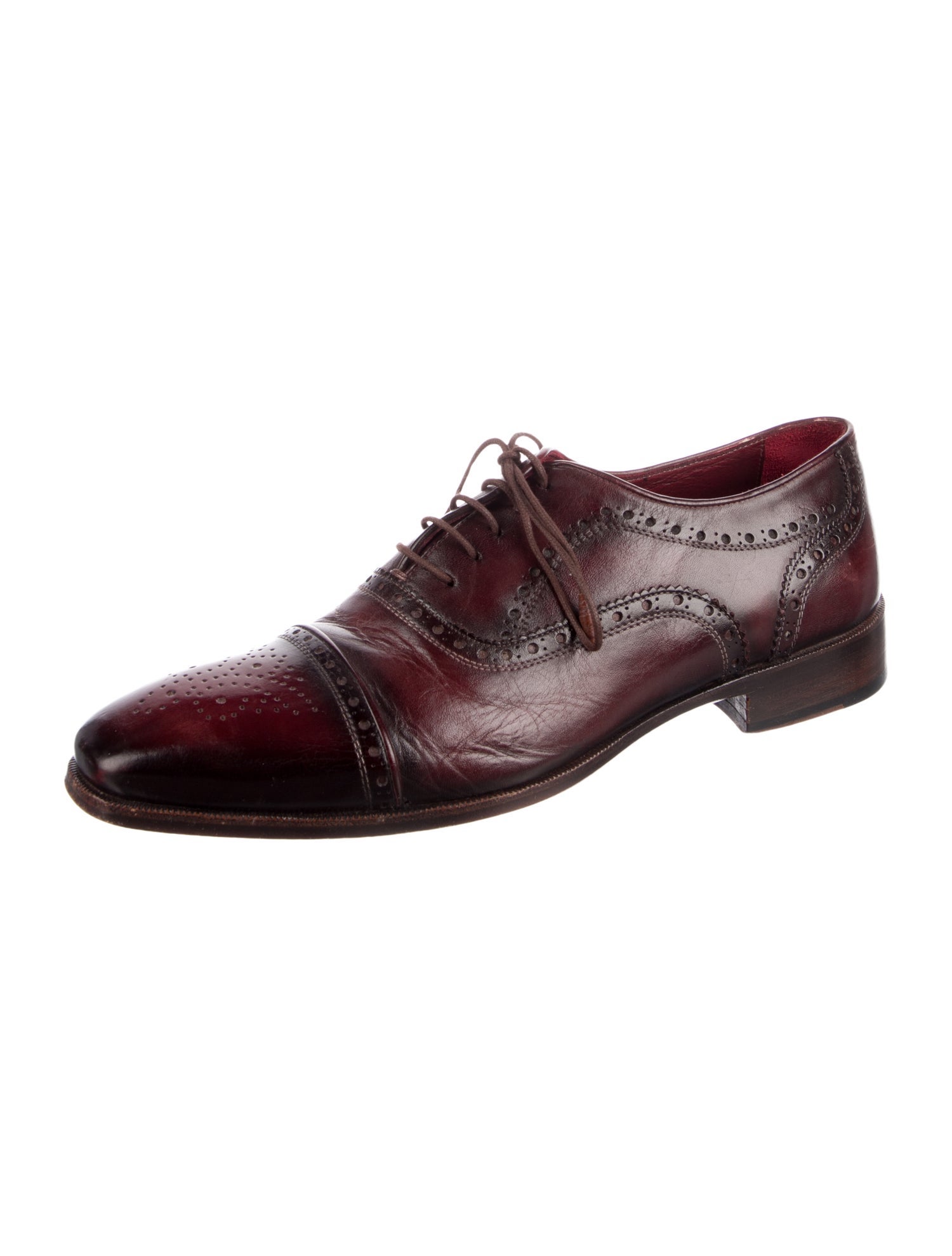 Paul Parkman Leather Eyelet Trim Brogues