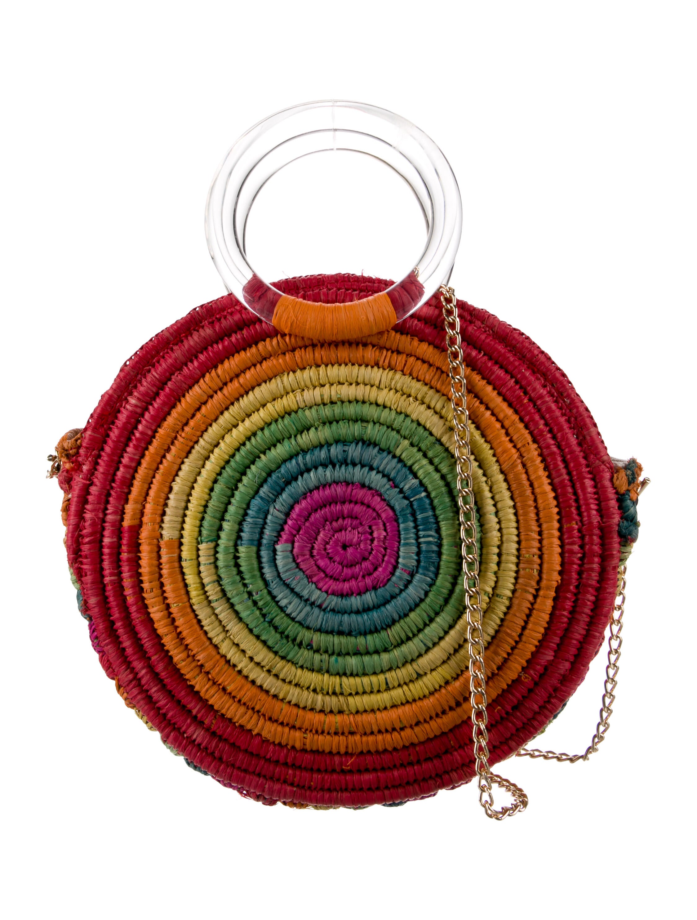 Poolside Straw Acrylic Handle Bag Red Handle Bags, Handbags