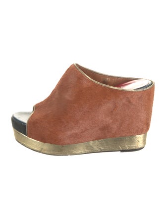 Poolside Ponyhair Fur Trim Slides