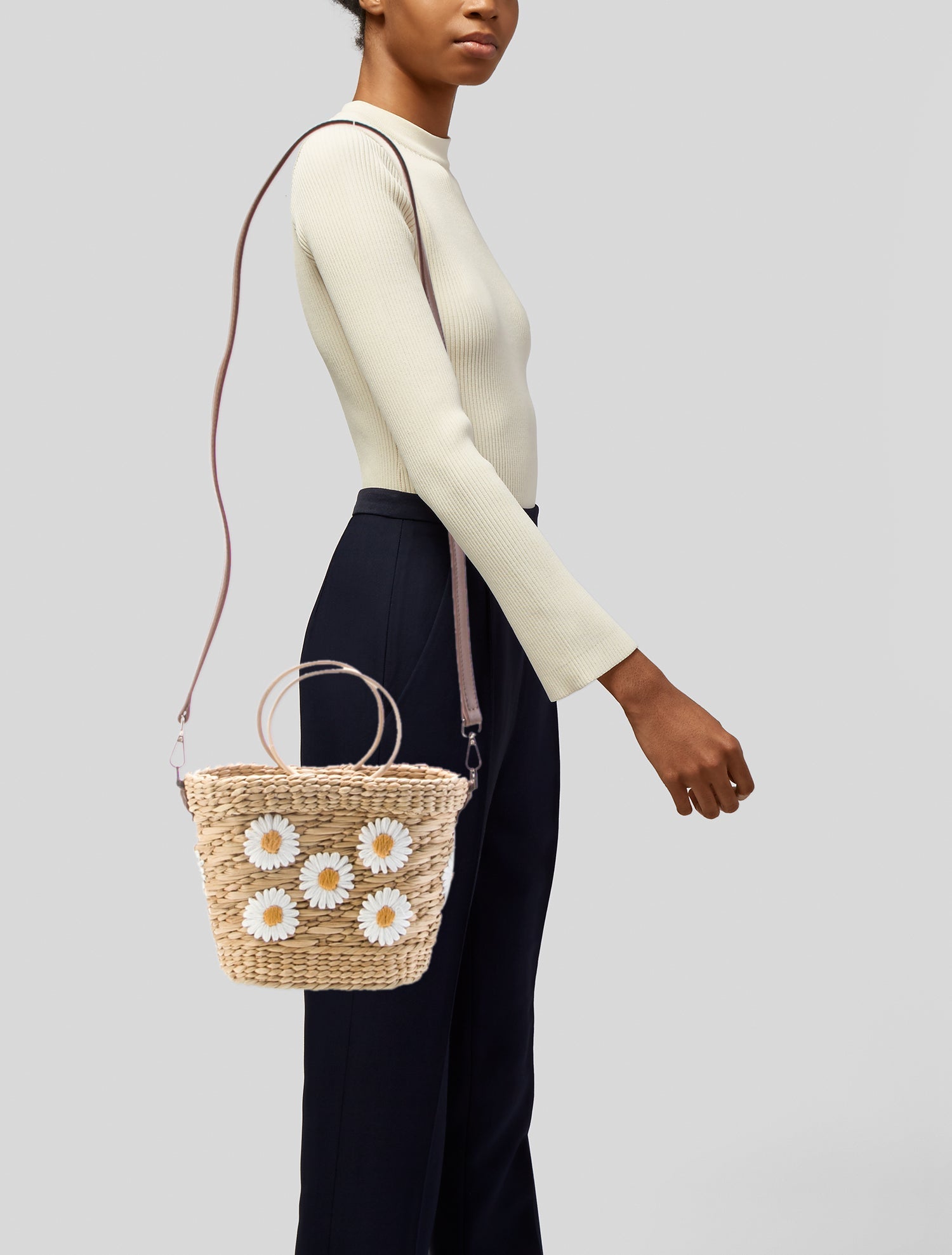 Poolside Raffia Top Handle Bag