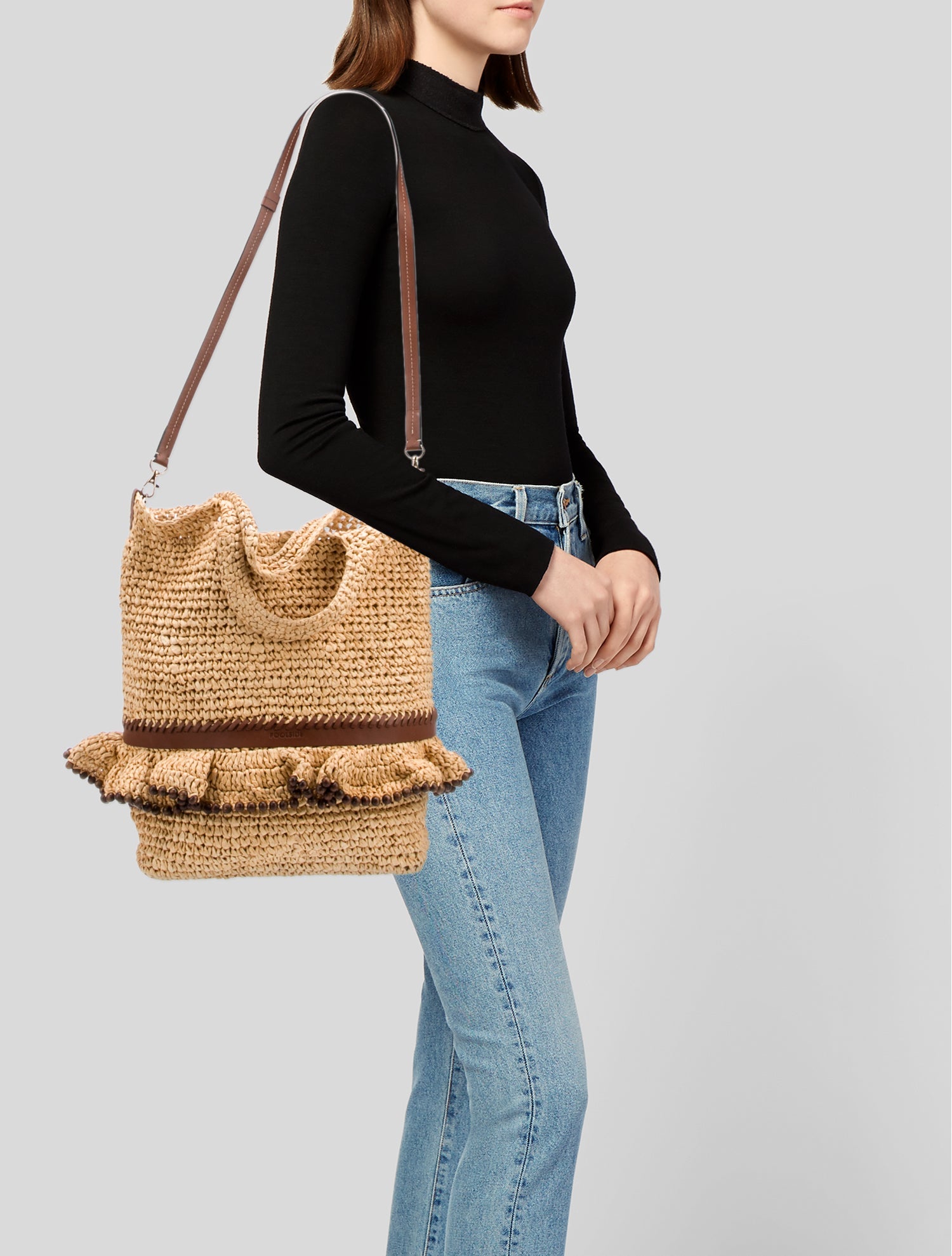 Poolside Straw Top Handle Bag