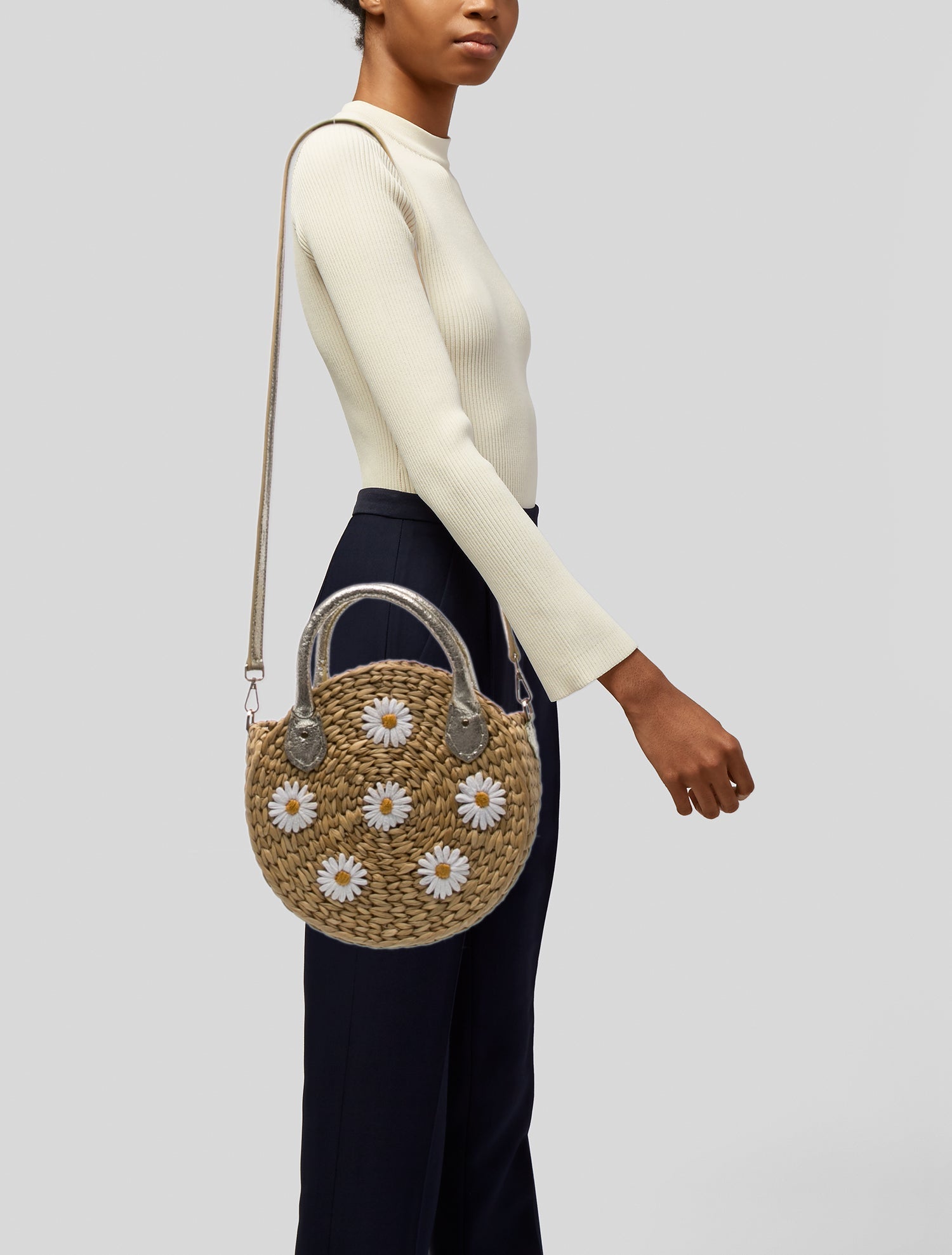 Poolside Raffia Top Handle Bag