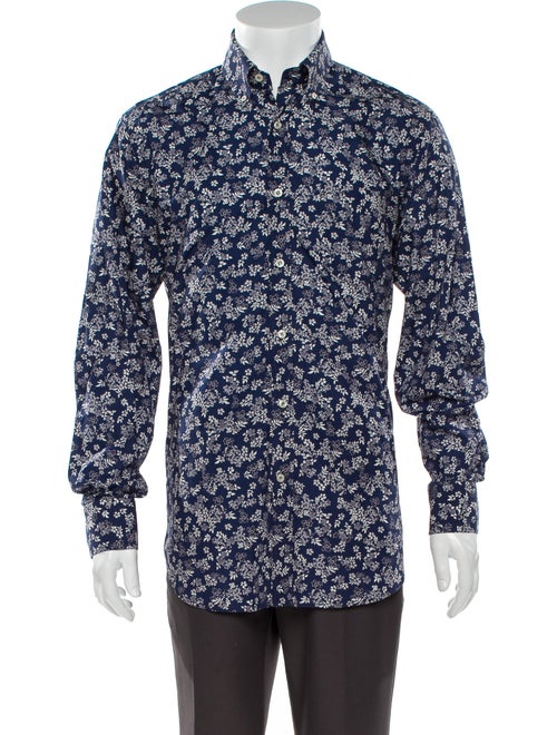 Paul & Shark Paisley Print Long Sleeve Shirt Blue