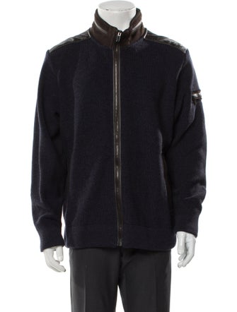 Paul & Shark Virgin Wool Mock Neck Cardigan