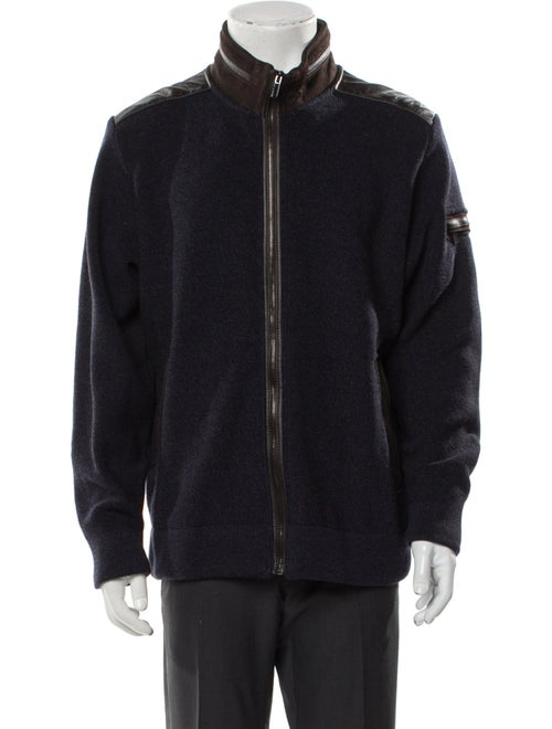 Paul & Shark Virgin Wool Mock Neck Cardigan