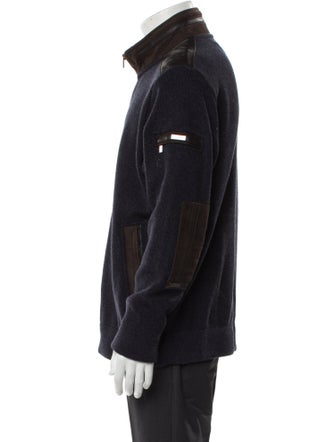 Paul & Shark Virgin Wool Mock Neck Cardigan