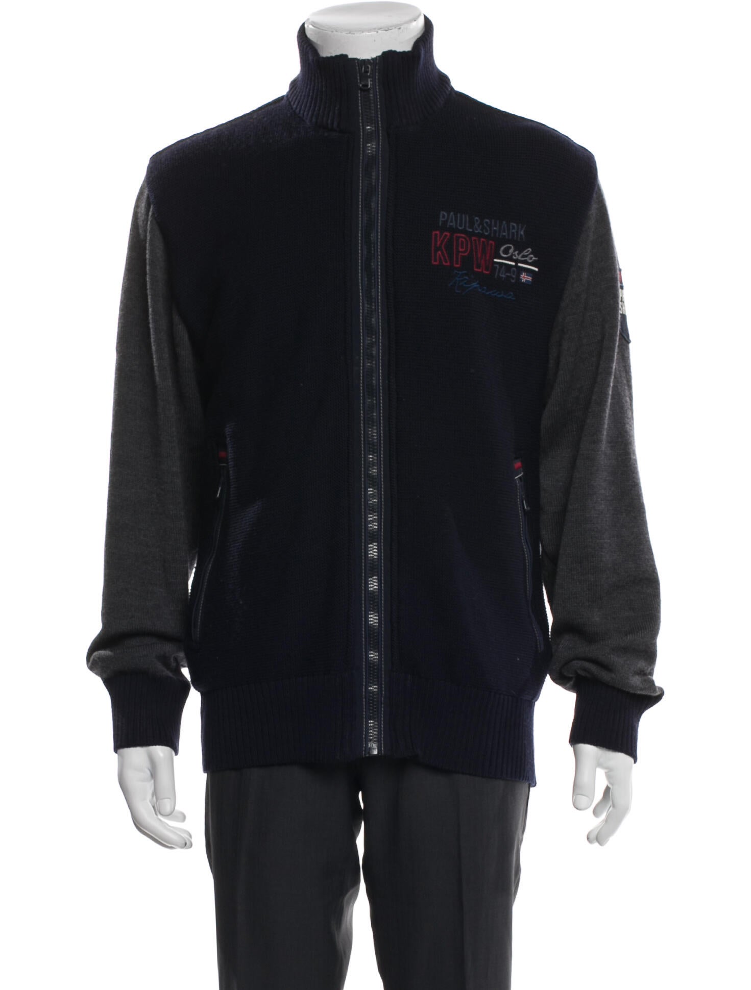 Paul & Shark Virgin Wool Graphic Print Windbreaker