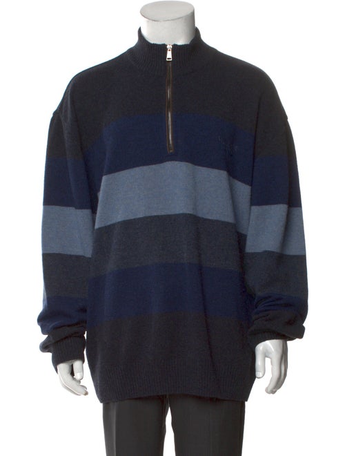 Paul & Shark Virgin Wool Colorblock Pattern Cardigan