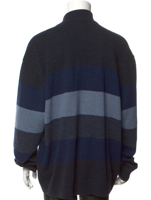 Paul & Shark Virgin Wool Colorblock Pattern Cardigan