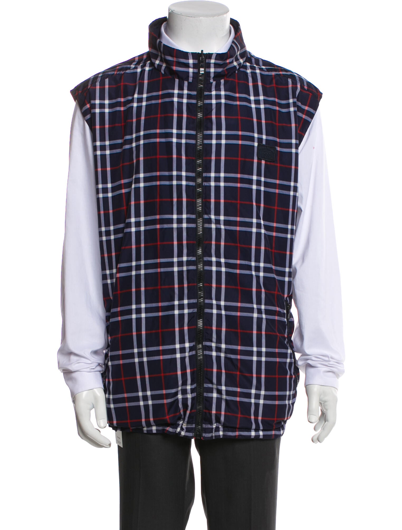 Paul & Shark Plaid Print Vest