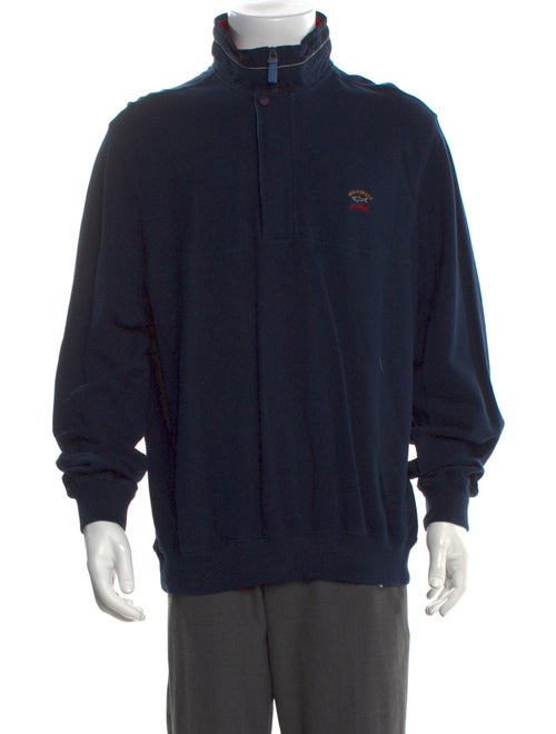 Paul & Shark Graphic Print Mock Neck Cardigan