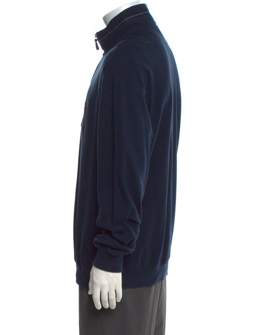 Paul & Shark Graphic Print Mock Neck Cardigan