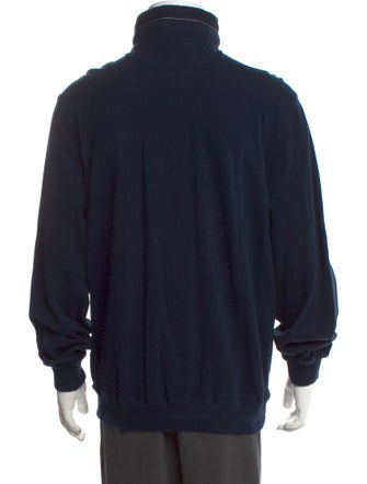 Paul & Shark Graphic Print Mock Neck Cardigan