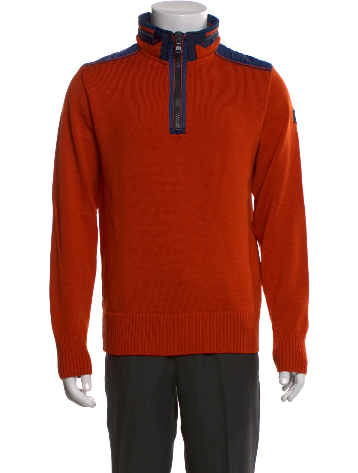 Paul & Shark Virgin Wool Colorblock Pattern Sweatshirt