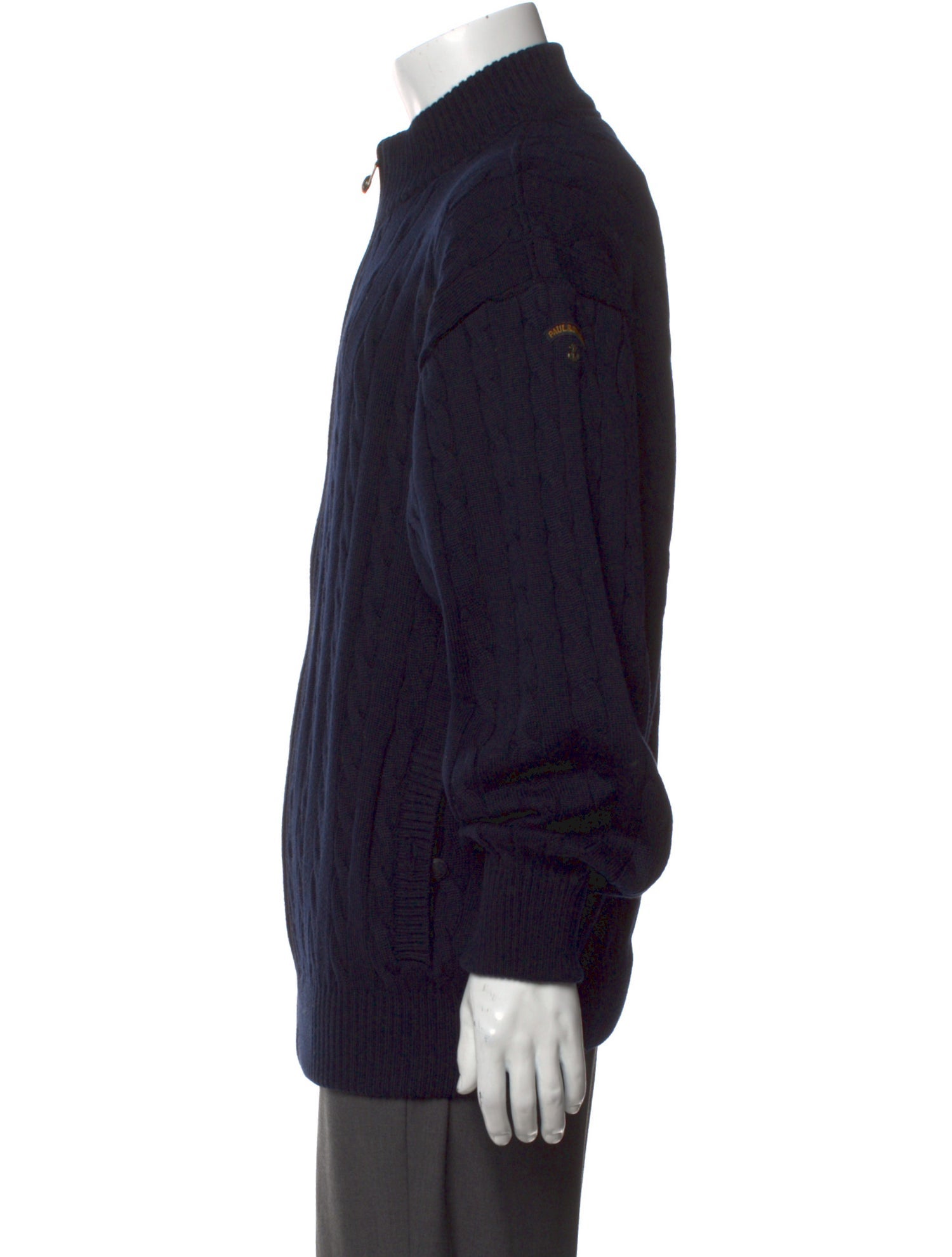 Paul & Shark Wool Mock Neck Cardigan