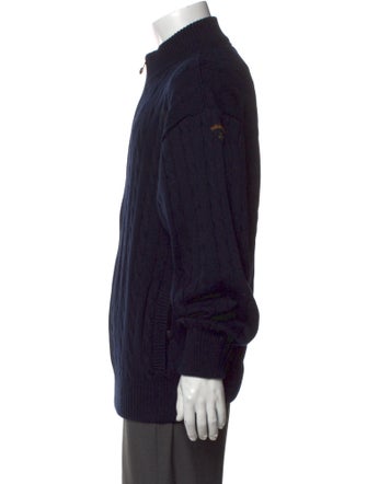 Paul & Shark Wool Mock Neck Cardigan