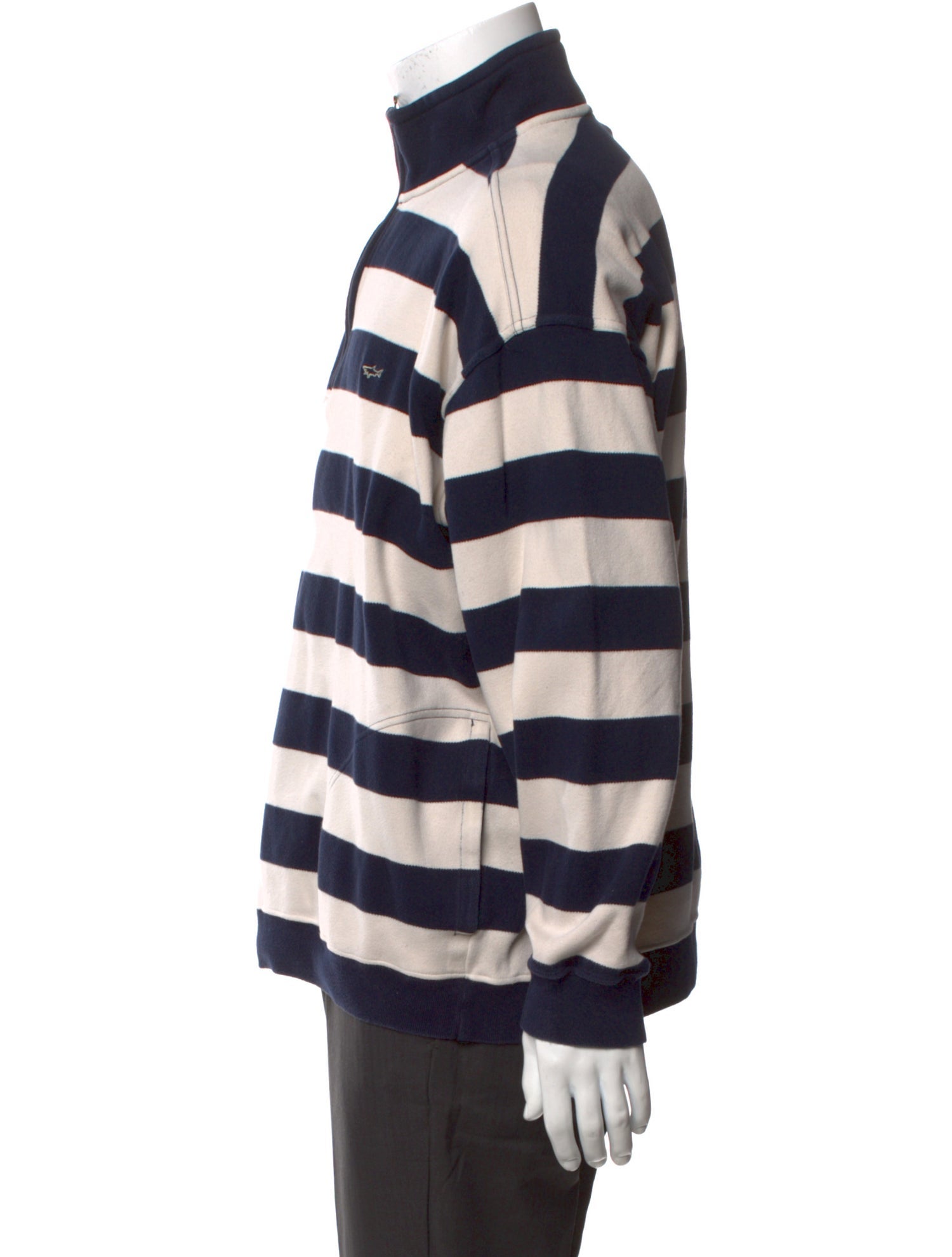 Paul & Shark Striped Mock Neck Pullover