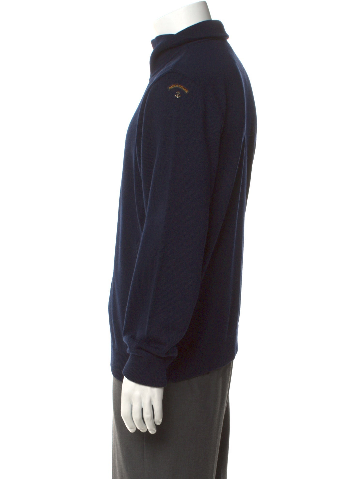 Paul & Shark Virgin Wool Mock Neck Cardigan