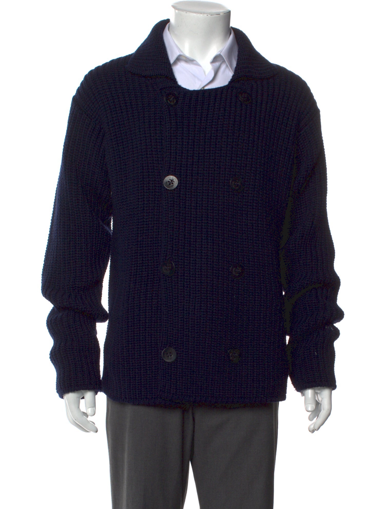 Paul & Shark Virgin Wool Mock Neck Cardigan