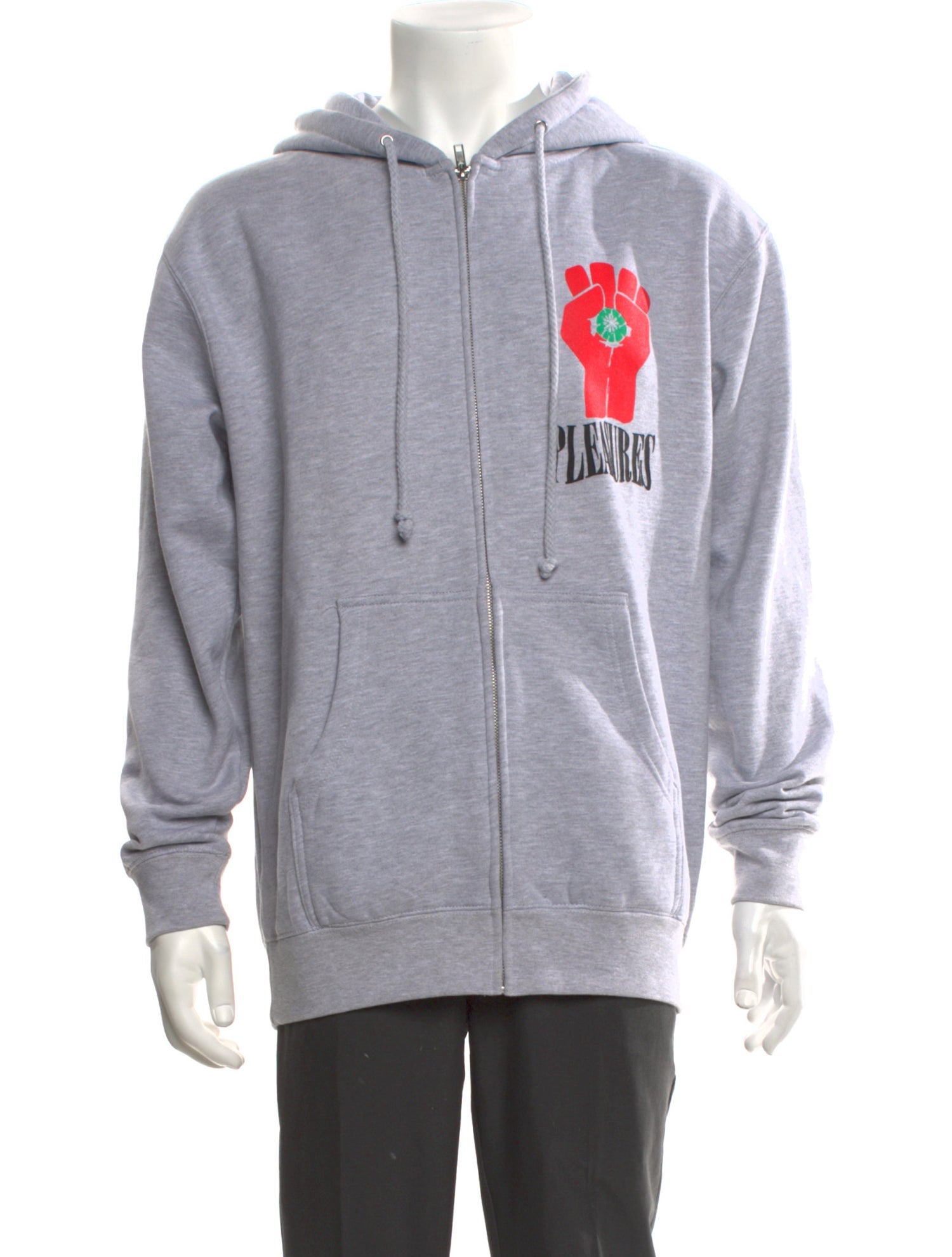 Pleasures Graphic Print V-Neck Hoodie