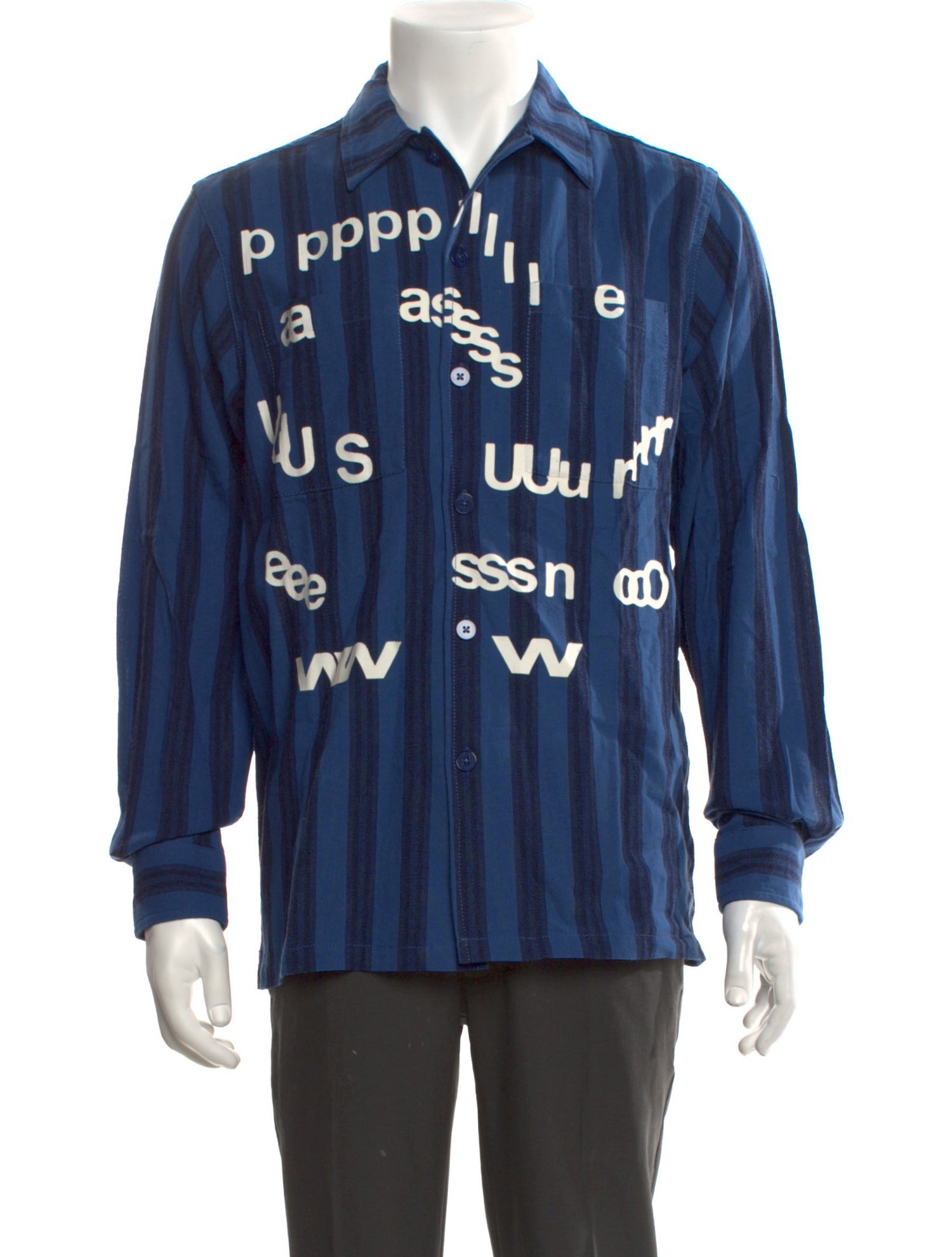 Pleasures Graphic Print Long Sleeve Denim Shirt w/ Tags