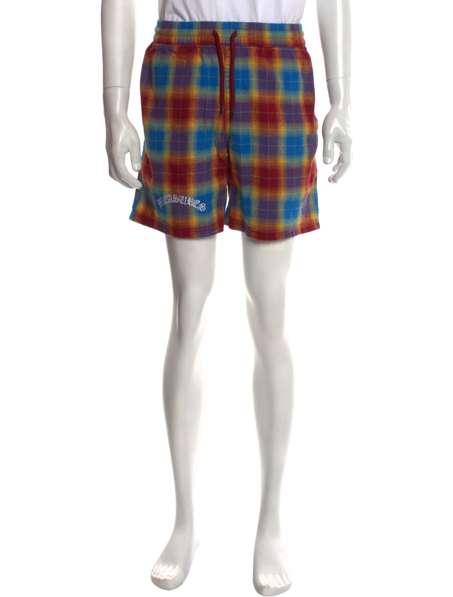 Pleasures Plaid Print Jogger Shorts