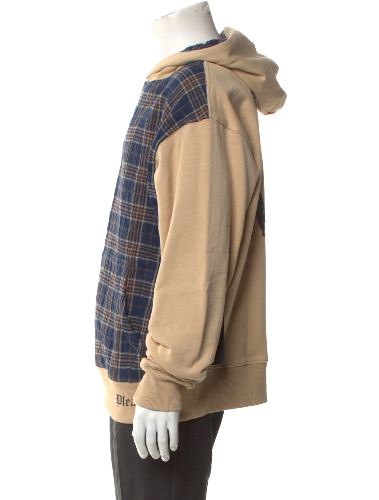 Pleasures Plaid Print V-Neck Hoodie