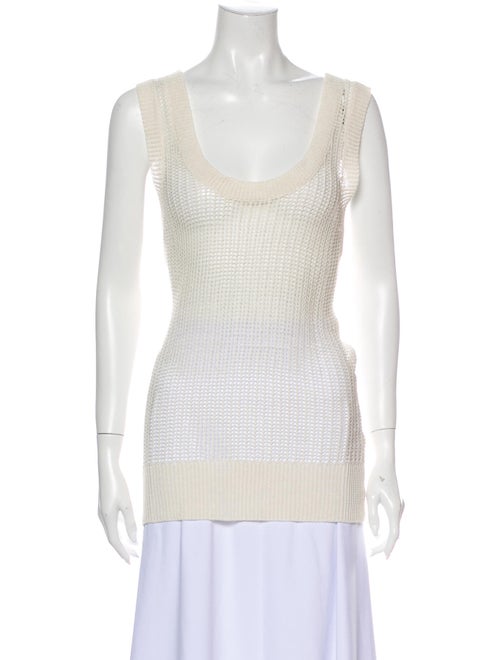 M.patmos Linen Scoop Neck Sweater White