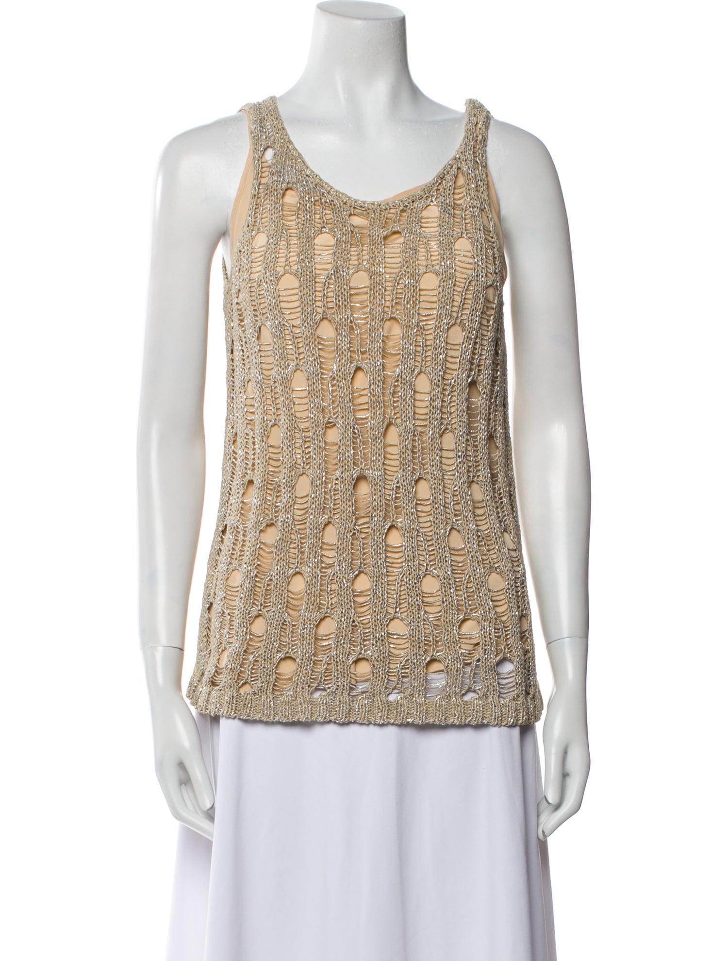 M.PATMOS Printed Scoop Neck Top