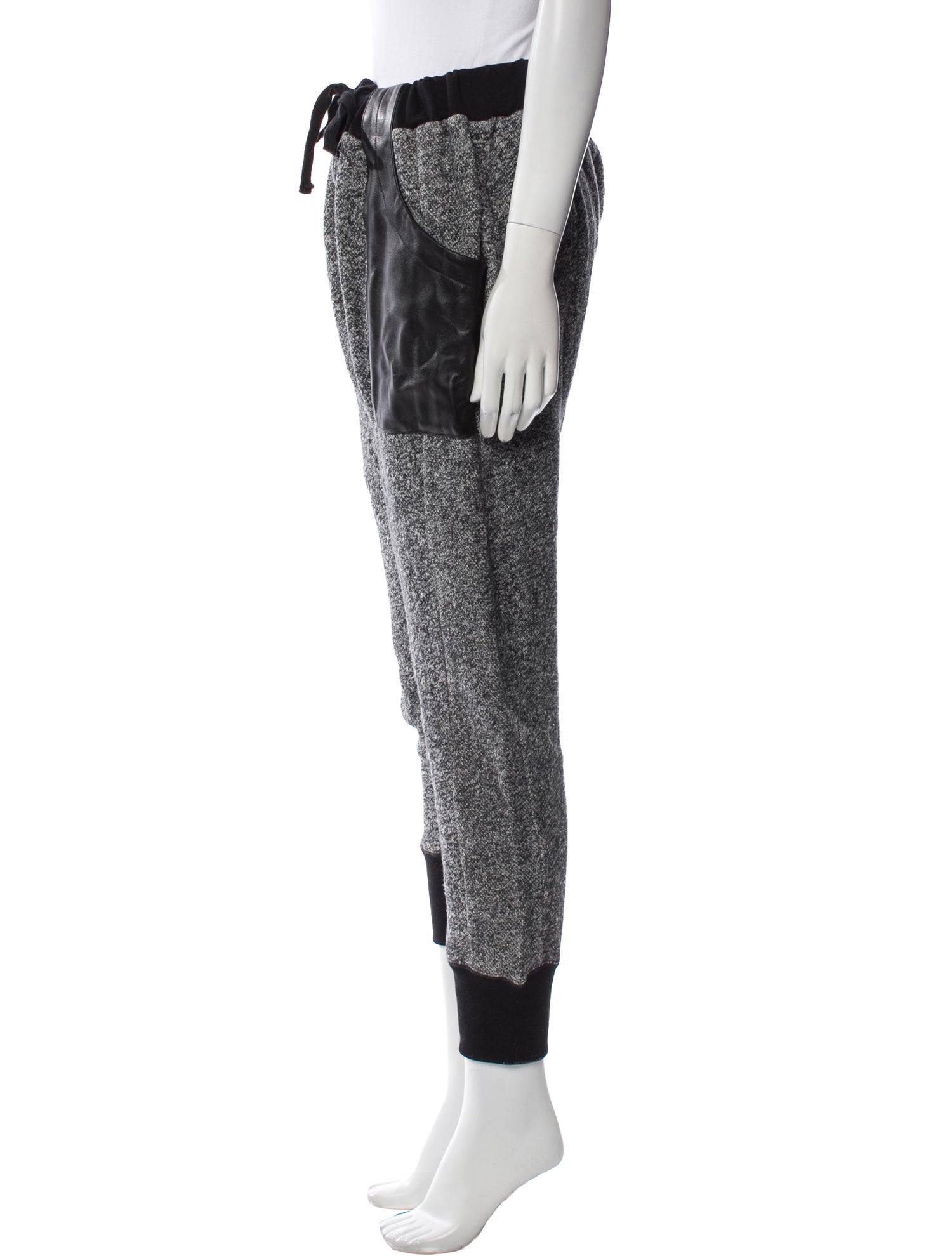 M.PATMOS Leather Trim Embellishment Sweatpants w/ Tags