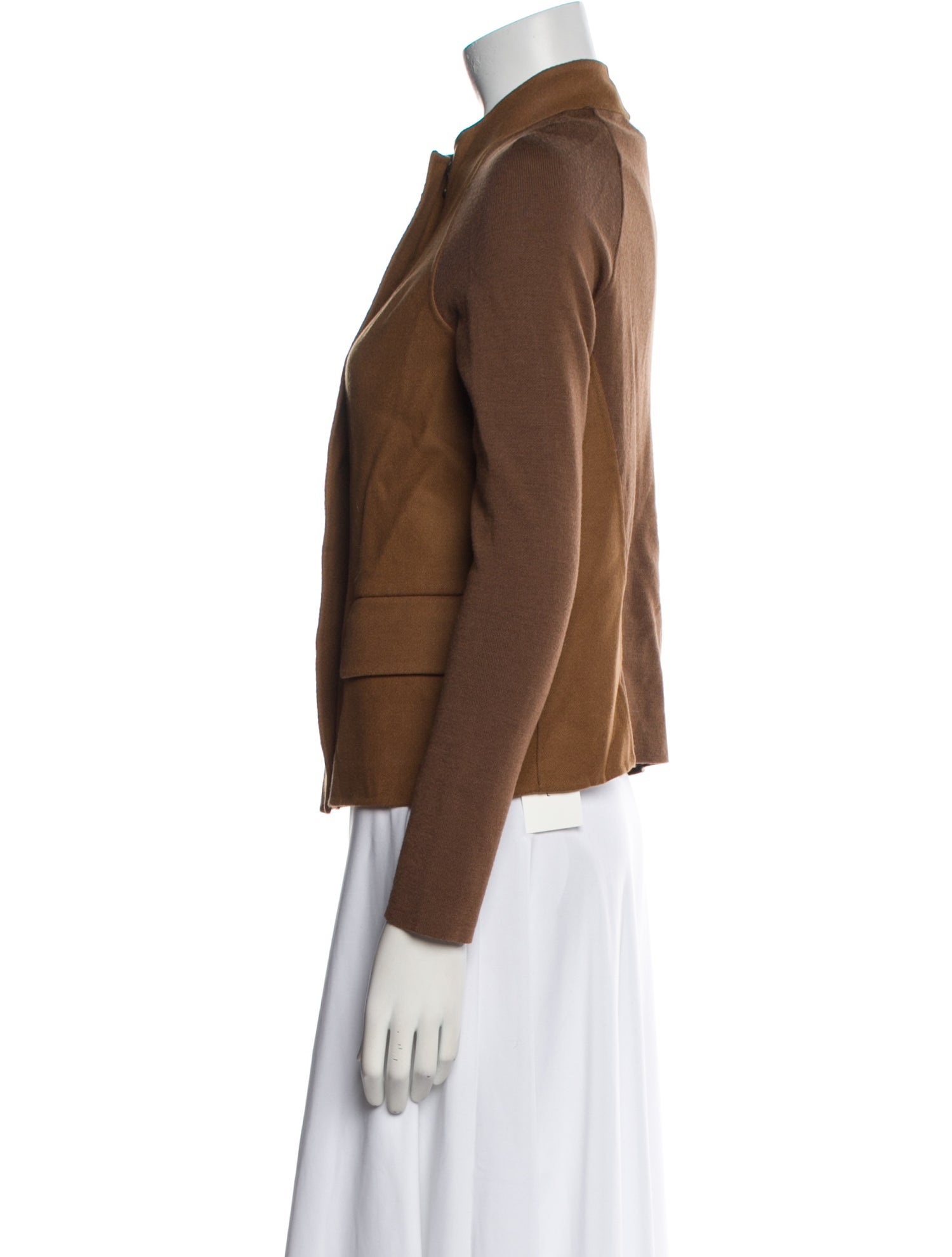 M.PATMOS Merino Wool Colorblock Pattern Utility Jacket