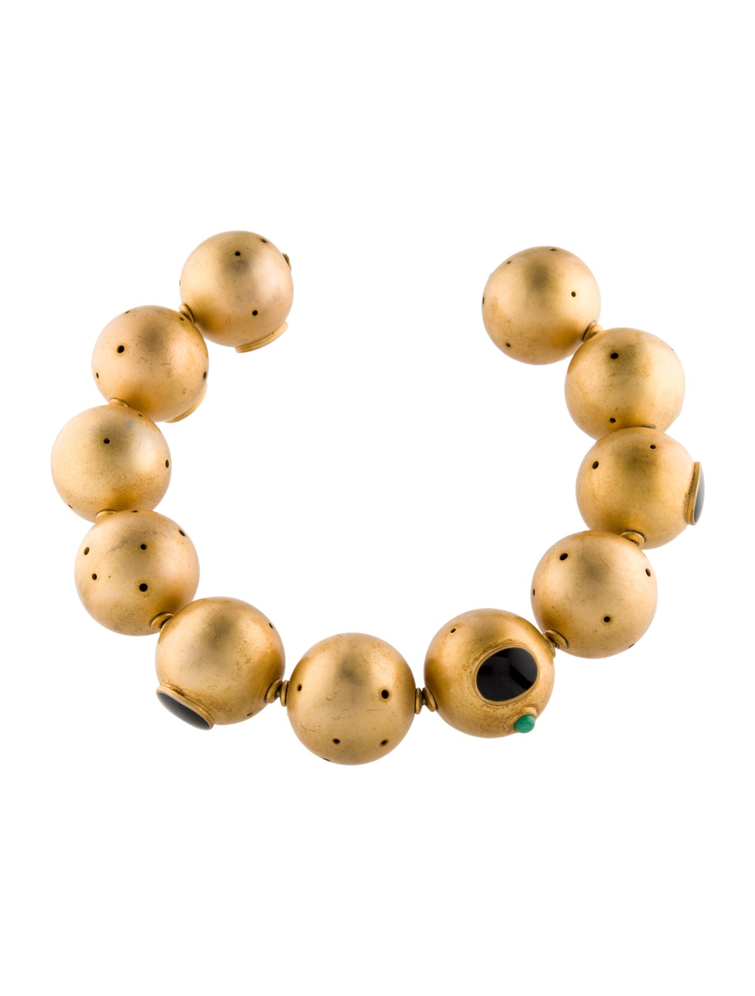 Paula Mendoza Faux Pearl & Enamel Choker Necklace