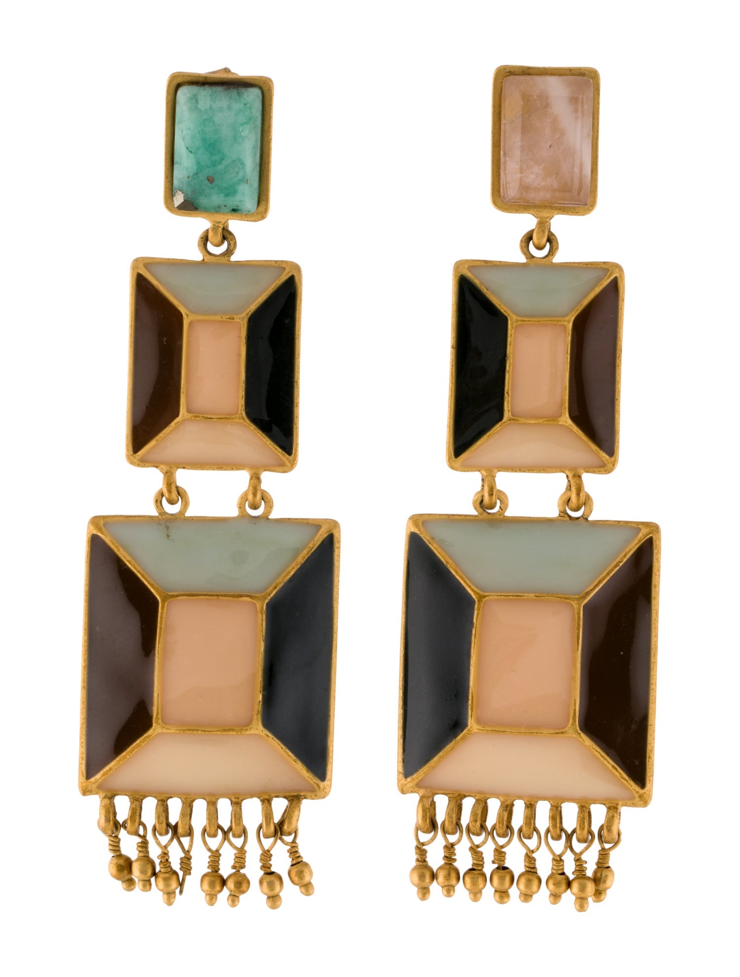 Paula Mendoza Enamel Hexagon Drop Earrings
