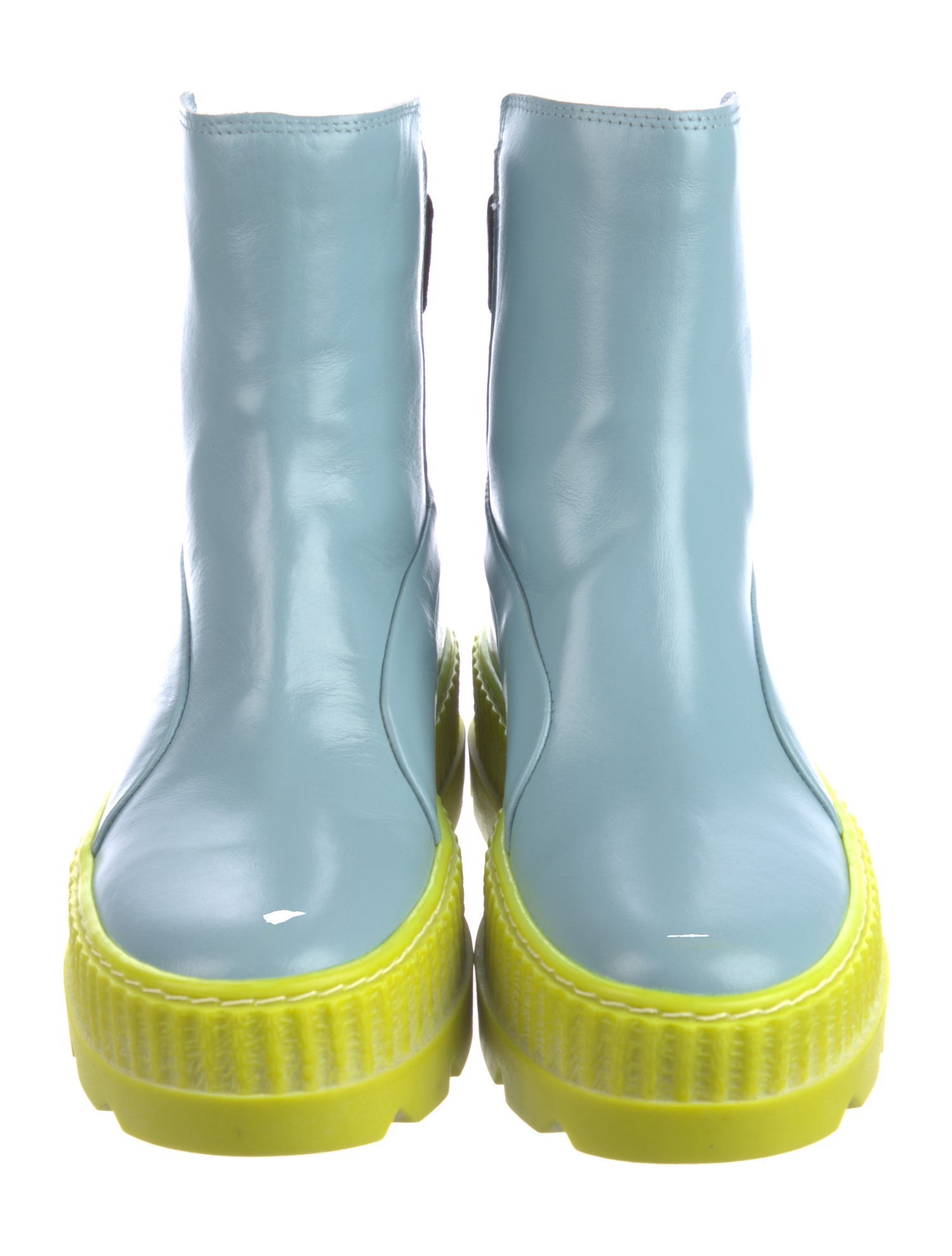 Fenty x Puma Leather Colorblock Pattern Chelsea Boots