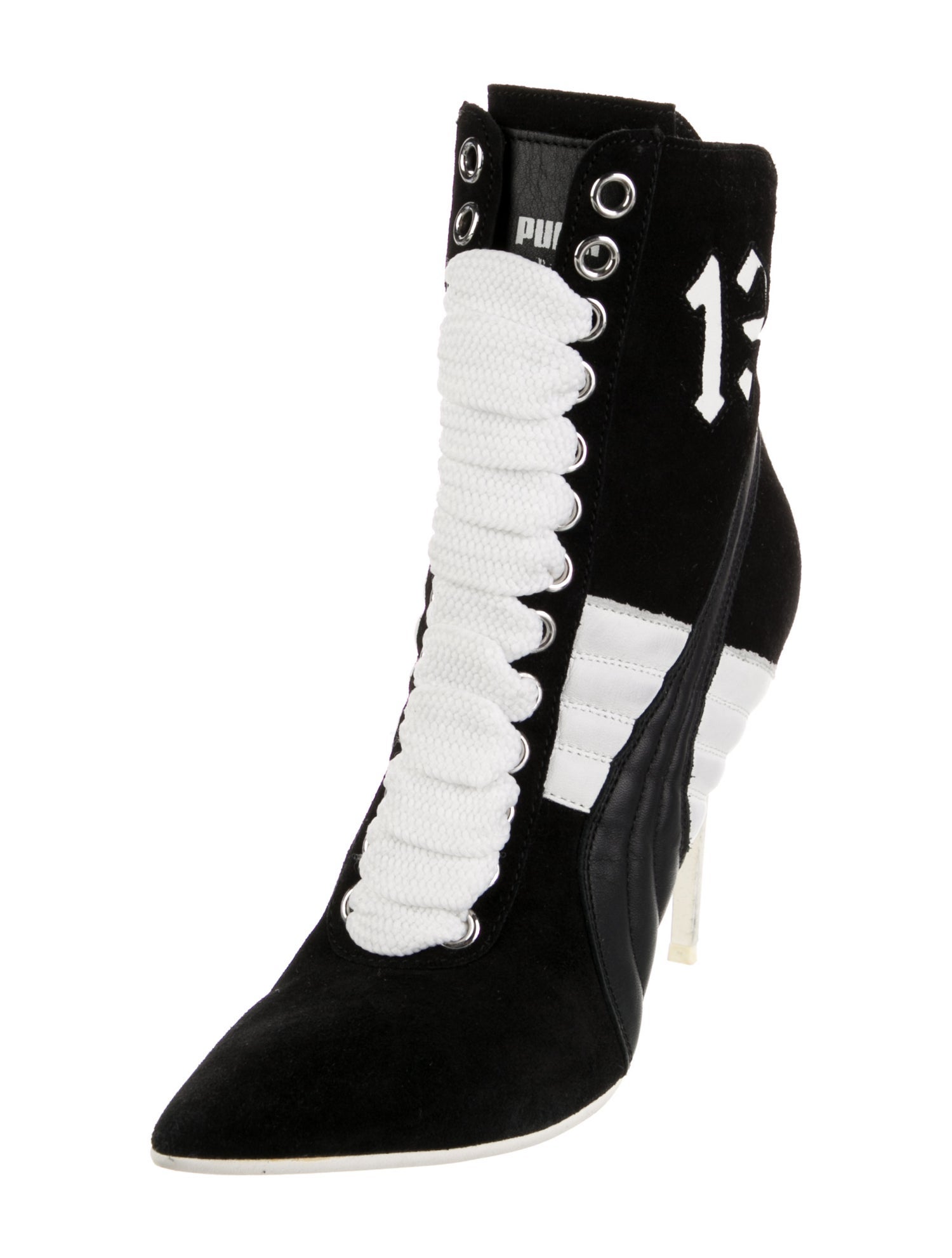 Fenty x Puma Suede Colorblock Pattern Lace-Up Boots