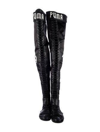 Fenty x Puma Leather Graphic Print Lace-Up Boots