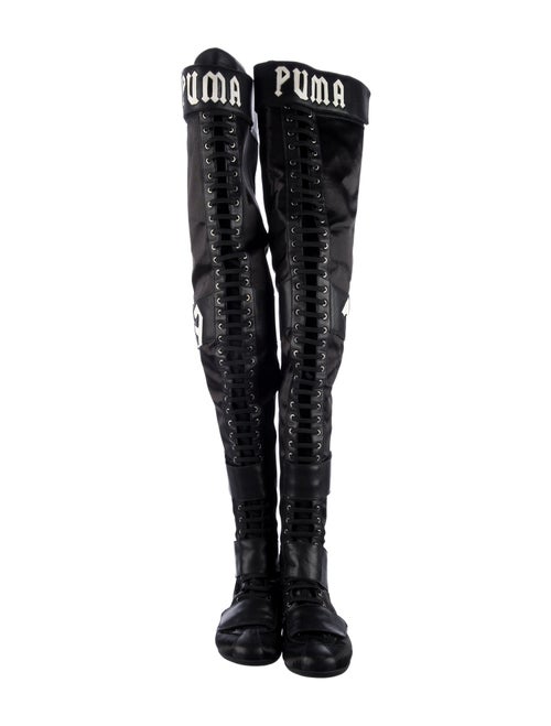 Fenty x Puma Leather Graphic Print Lace-Up Boots