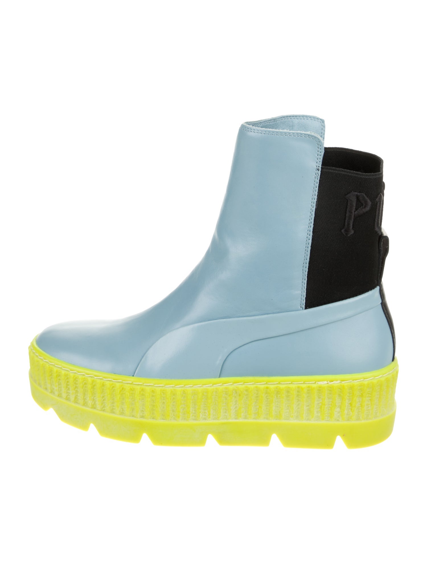 Fenty x Puma Leather Colorblock Pattern Chelsea Boots