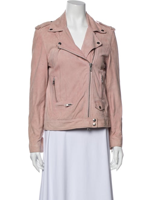 Pam & Gela Goat Leather Biker Jacket Pink