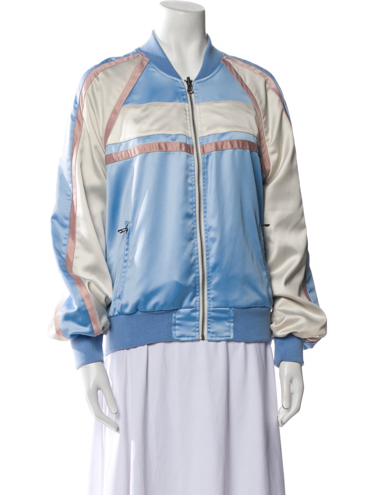 Pam & Gela Colorblock Pattern Bomber Jacket