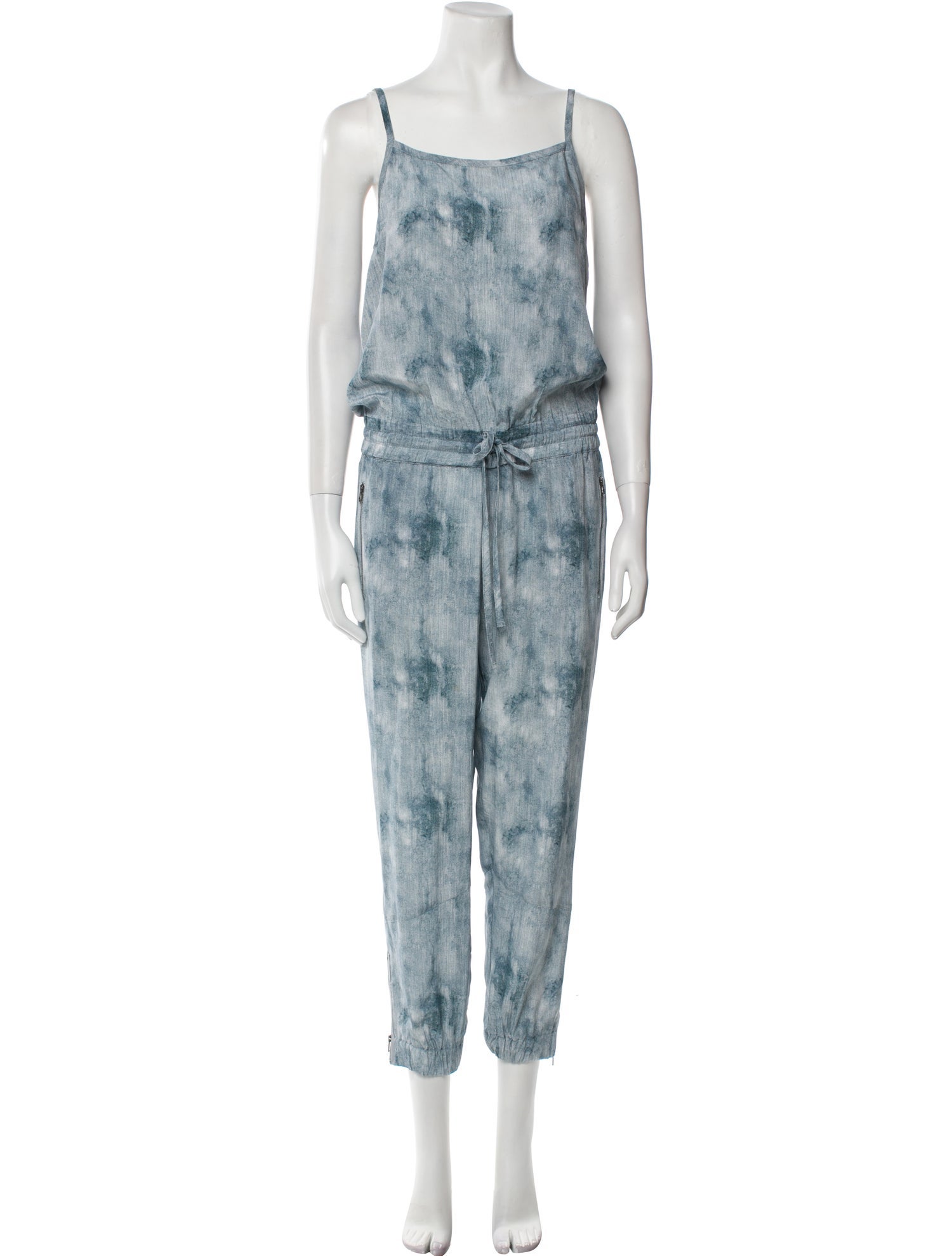 Pam & Gela Silk Tie-Dye Print Jumpsuit