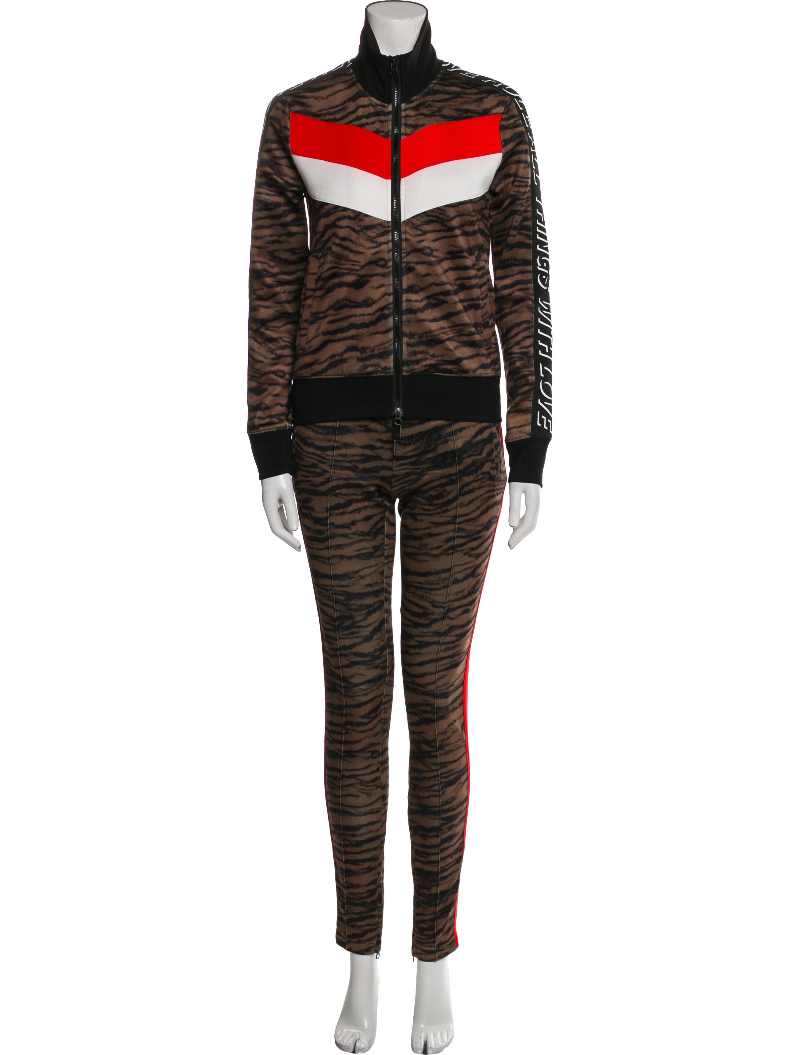 Pam & Gela Animal Print Grosgrain Trim Pant Set